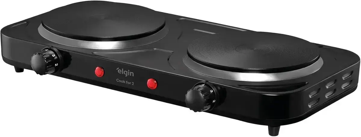 2. Fogão Elétrico Portátil Cooktop 2 Bocas - Elgin